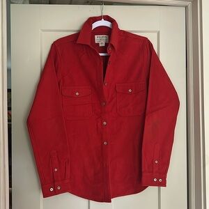New Filson Women’s Moleskin Chamois Field Shirt in Orange - Size Medium